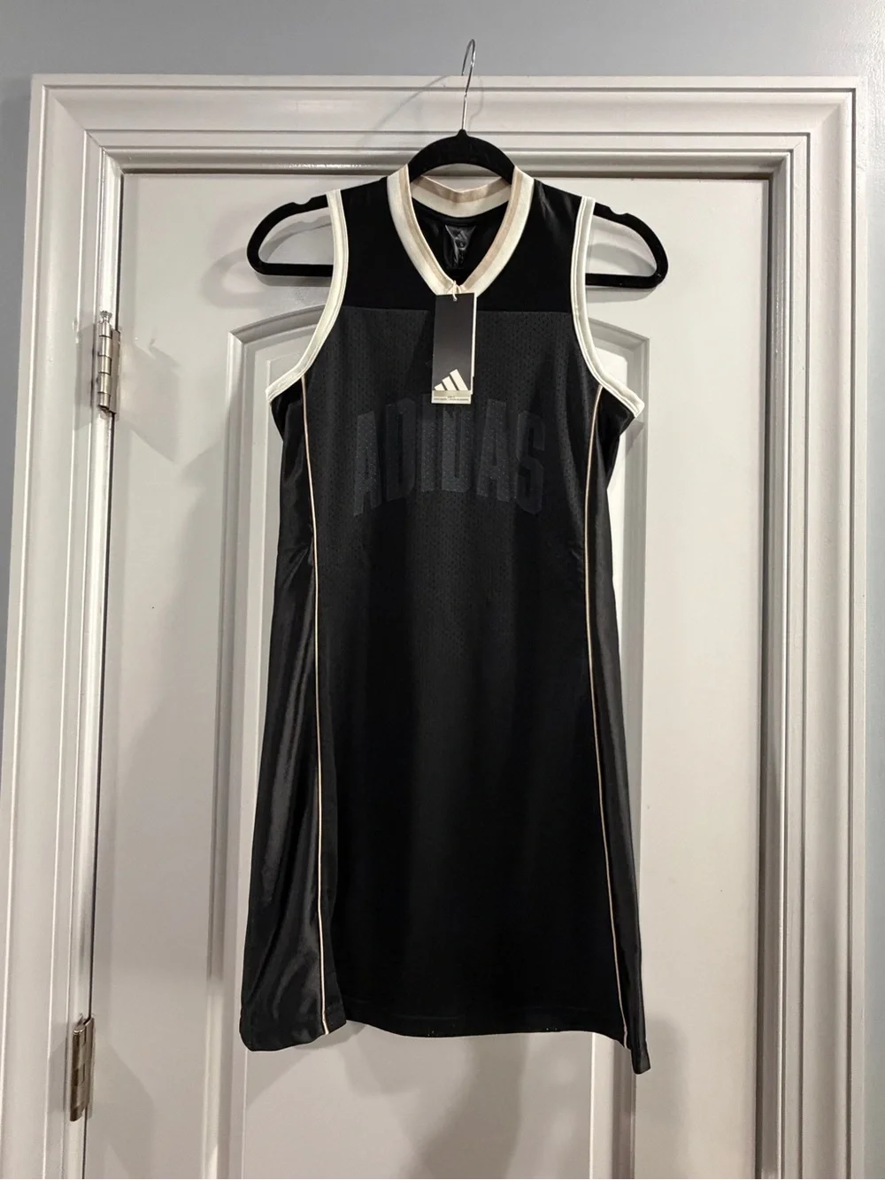 adidas Black Mesh Sleeveless Logo Athletic Dress